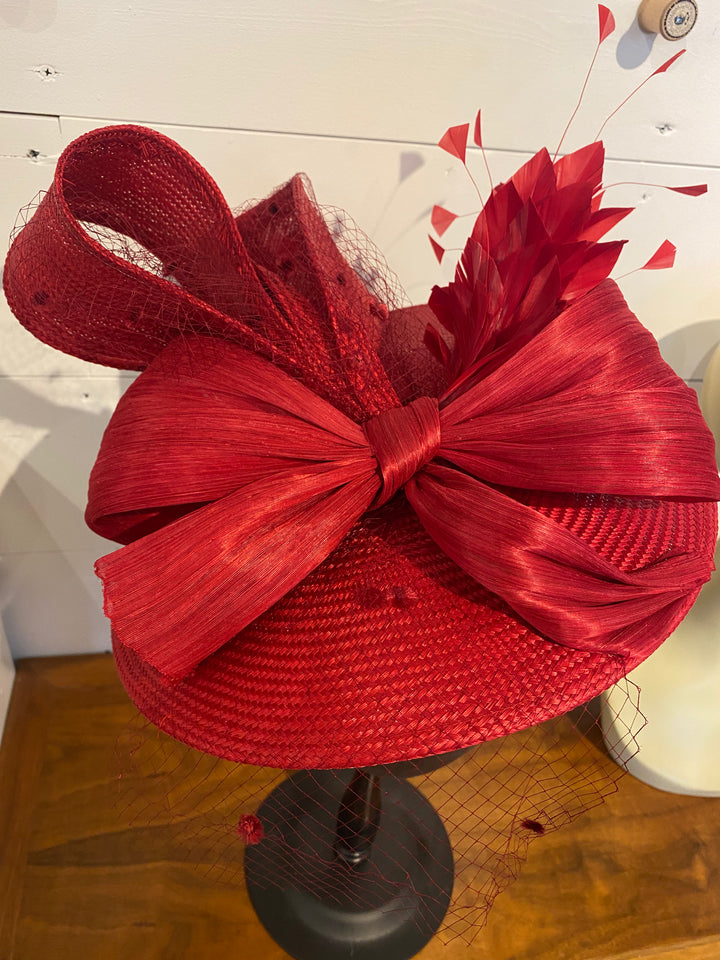 Red Saucer Derby Hat