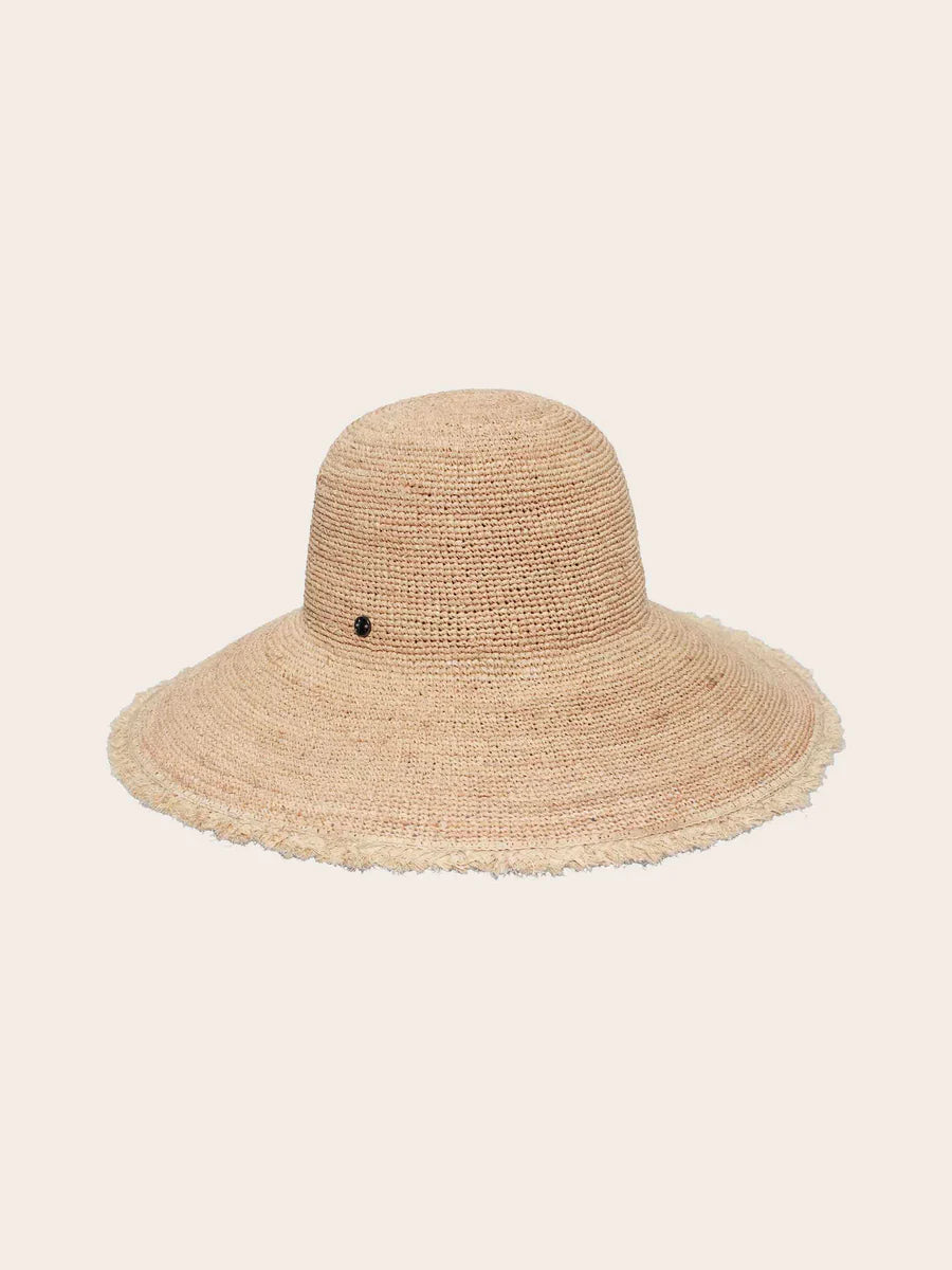 Large Cloche Hat with Frayed Brim
