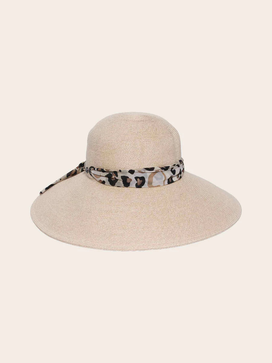 Large Loevenich Sun Hat with Leopard Band