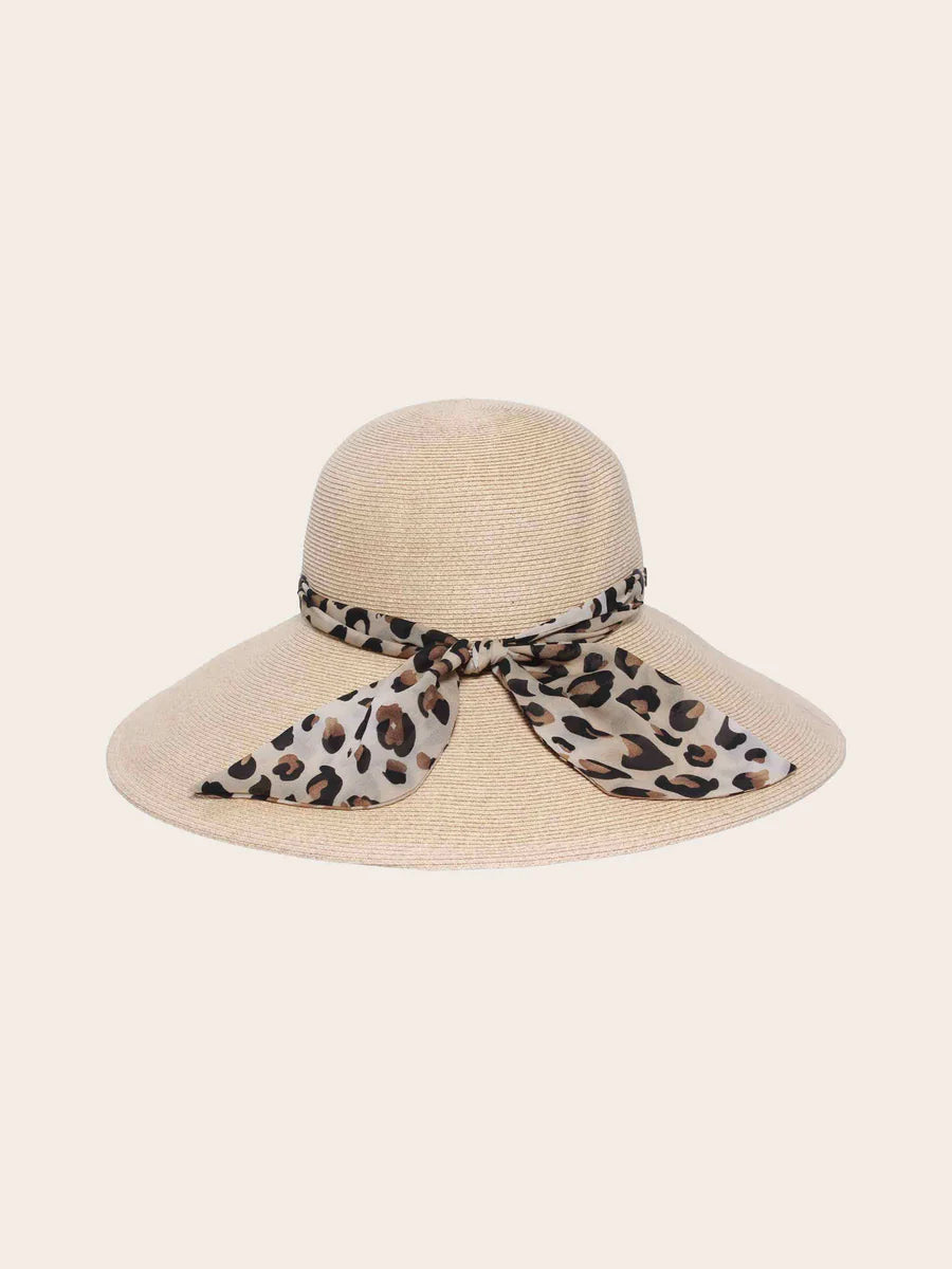 Large Loevenich Sun Hat with Leopard Band