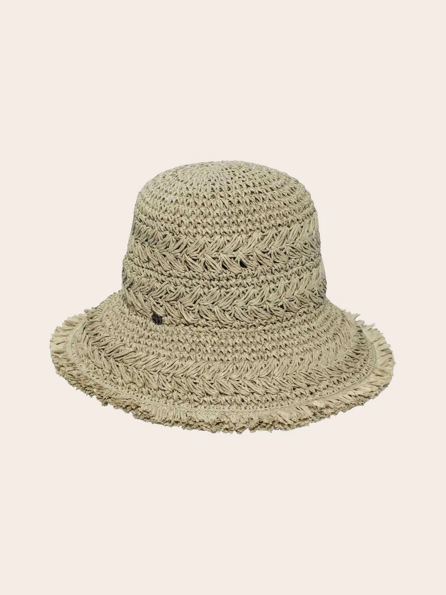 Crochet Hat with Frayed Brim