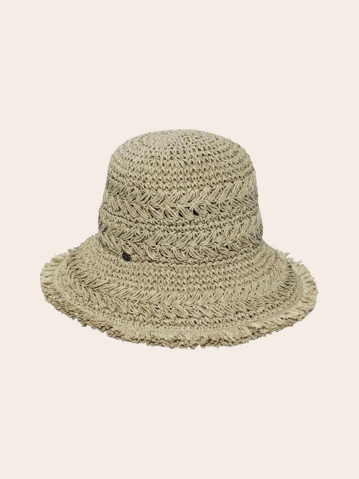 Crochet Hat with Frayed Brim