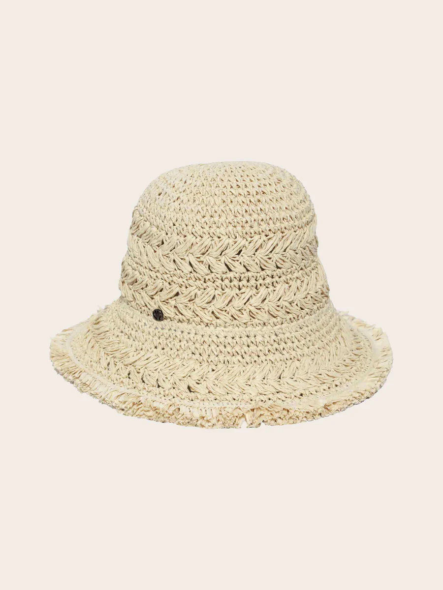 Crochet Hat with Frayed Brim
