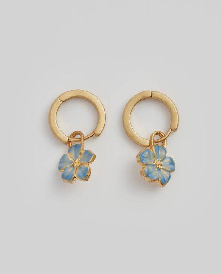 Forget Me Nots Charm Huggies