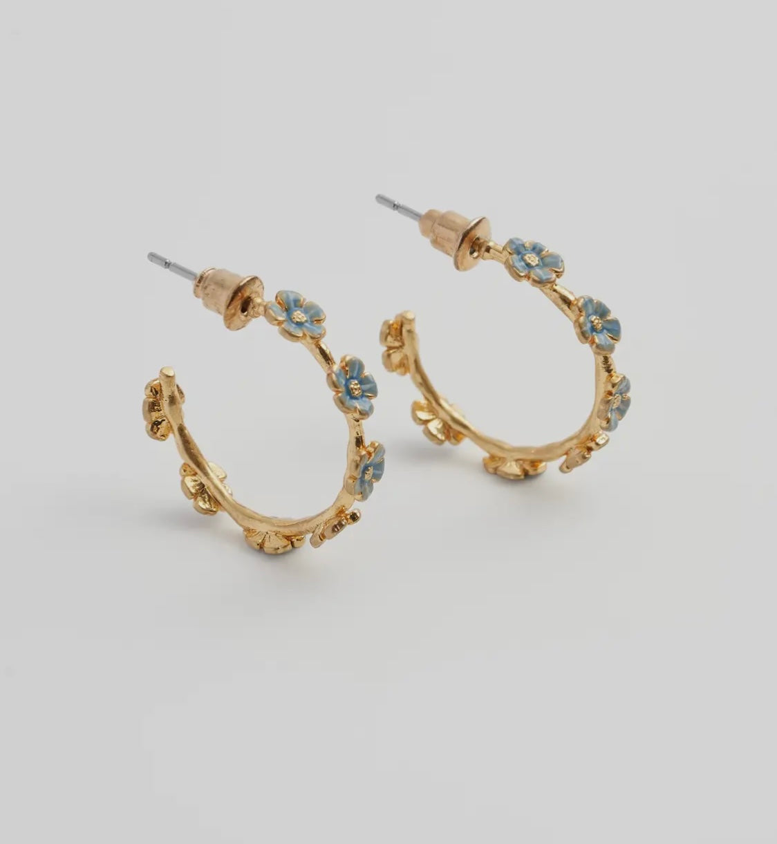 Forget-Me-Not Hoop Earrings