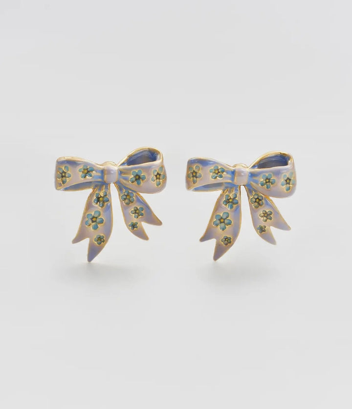 Forget Me Not Bow Stud Earrings