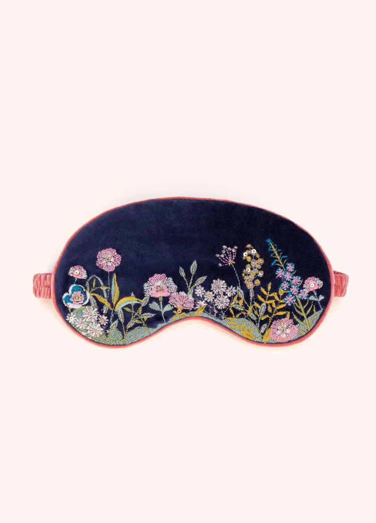 Navy Floral Hedgerow Eye Mask