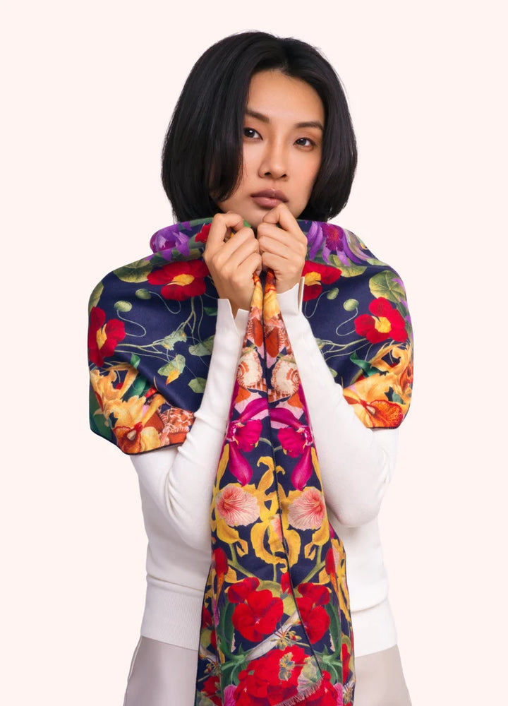 Botanical Kaleidoscope Lux Print Scarf