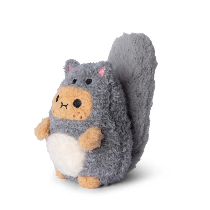 Grey Squirrel Ricespud Mini Sitting Plush Toy