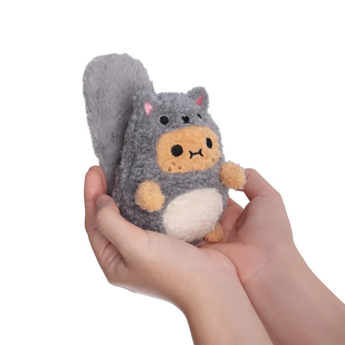 Grey Squirrel Ricespud Mini Sitting Plush Toy