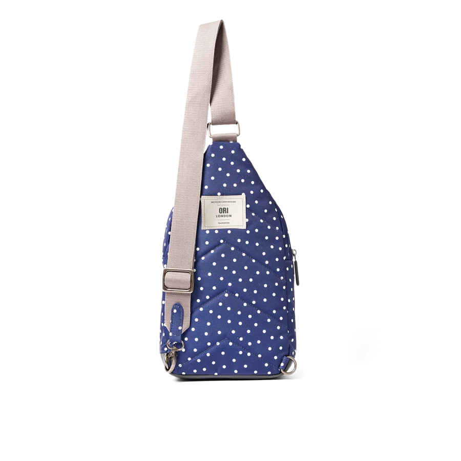 Willesden B Sling Bag Mixed Navy Polka Dot