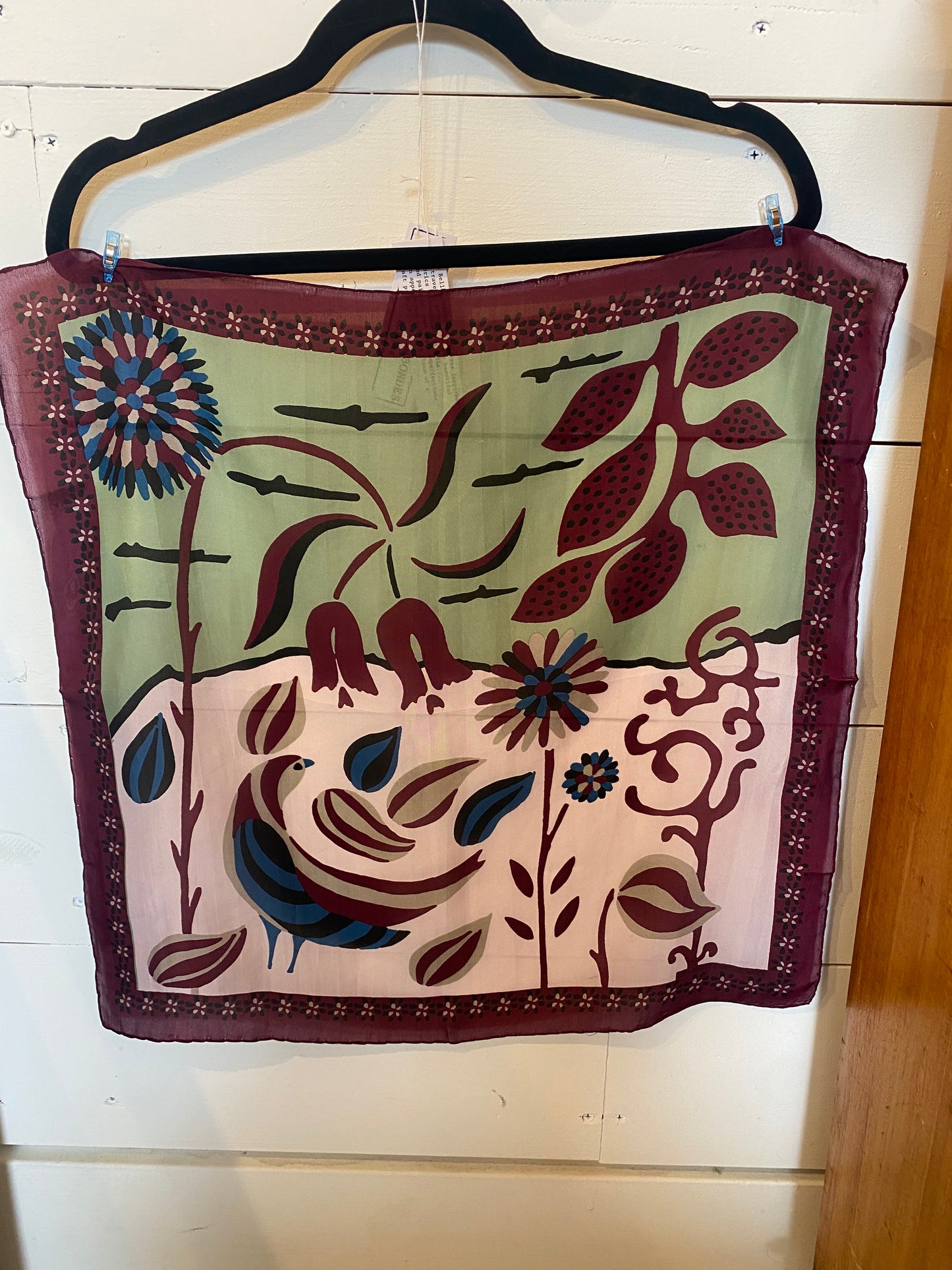 Silk Scarves Birdy Bordeaux