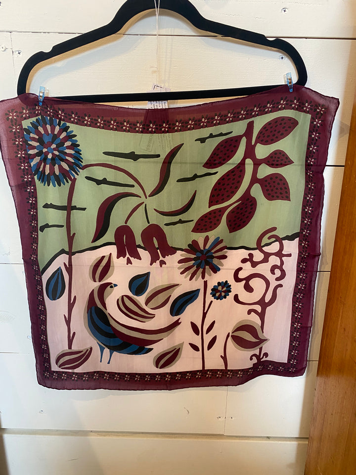 Silk Scarves Birdy Bordeaux