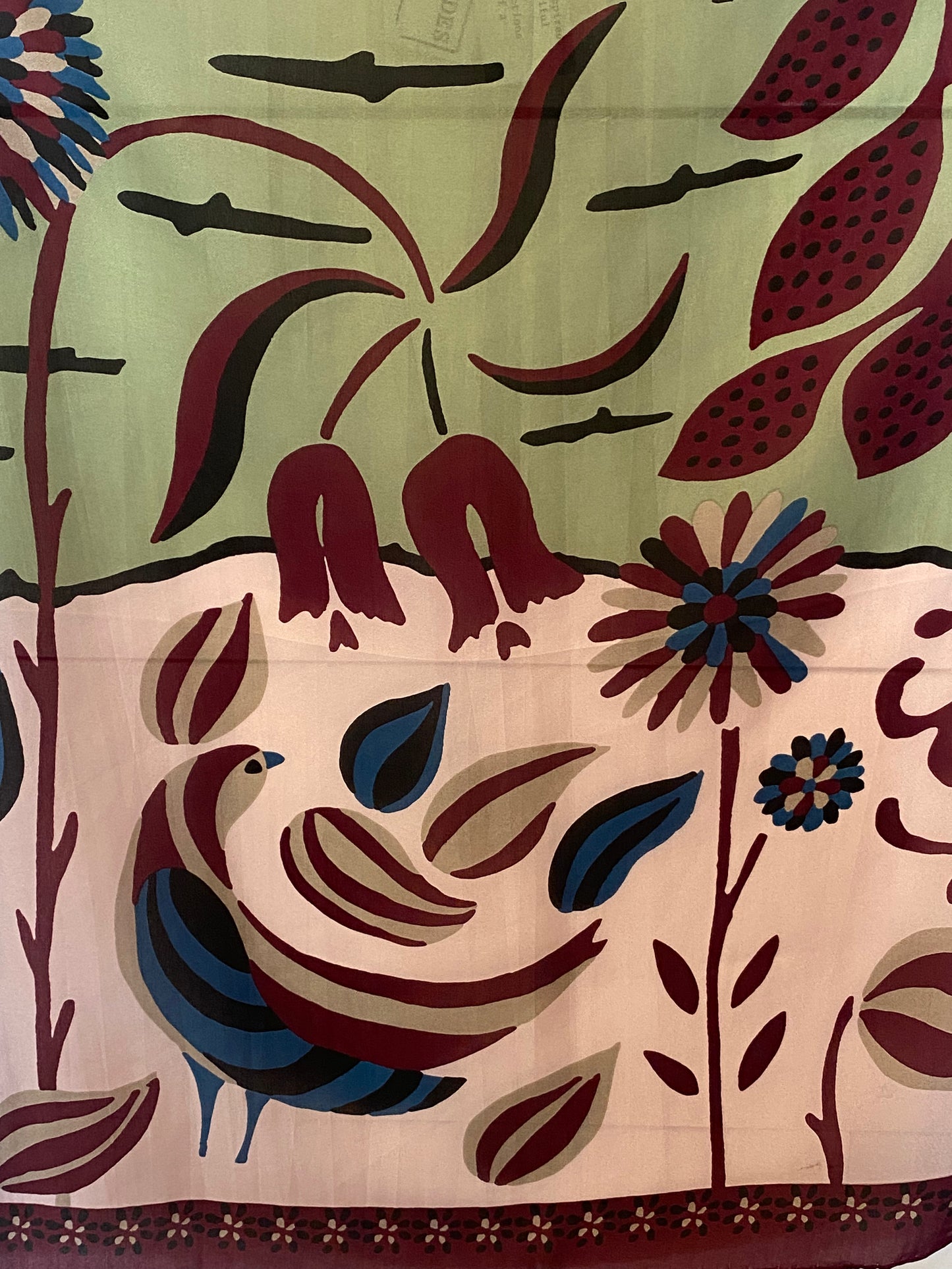 Silk Scarves Birdy Bordeaux