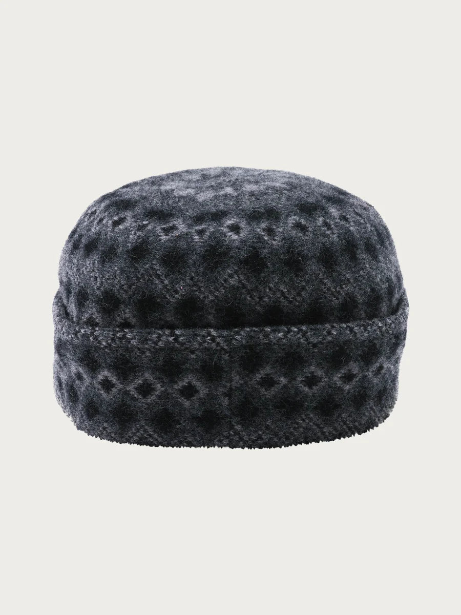 Jacquard Pattern Wool Cap Multicolour Grey