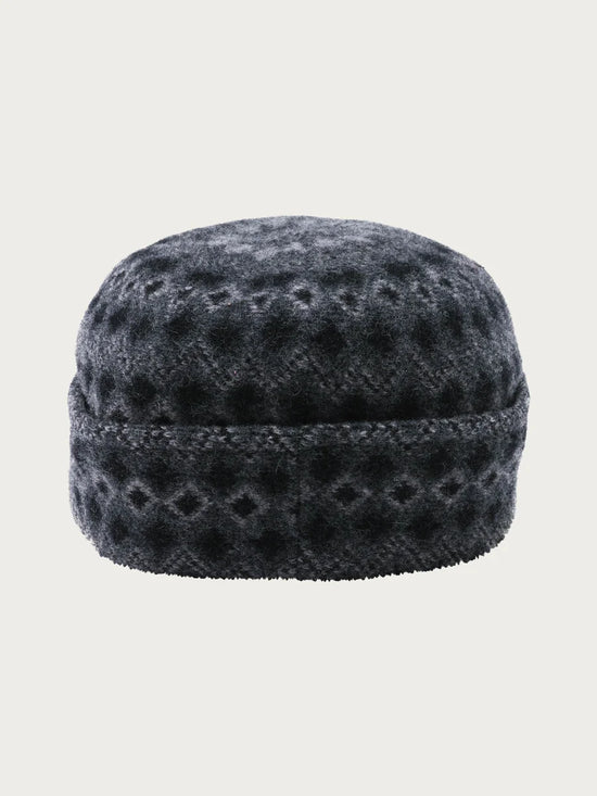 Jacquard Pattern Wool Cap Multicolour Grey