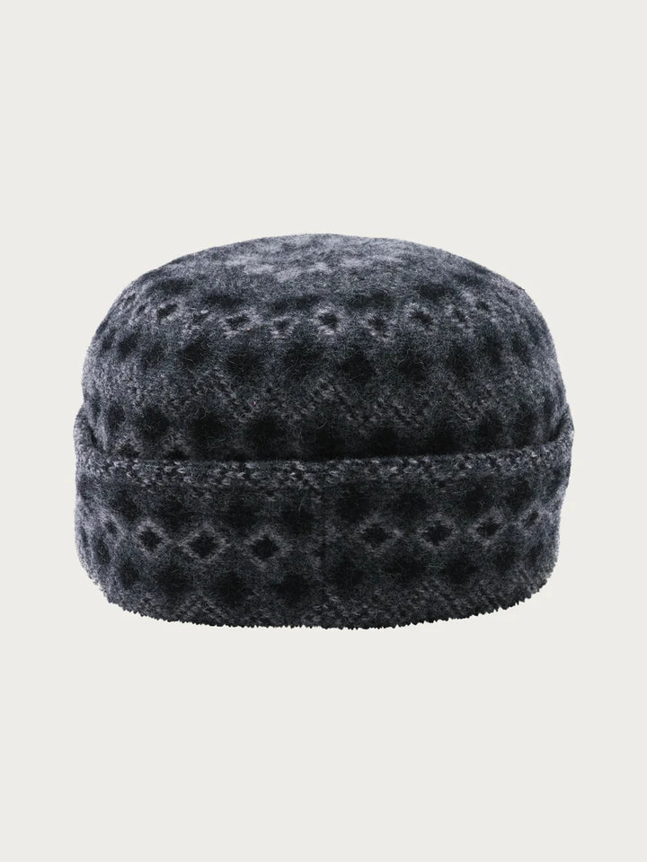 Jacquard Pattern Wool Cap Multicolour Grey