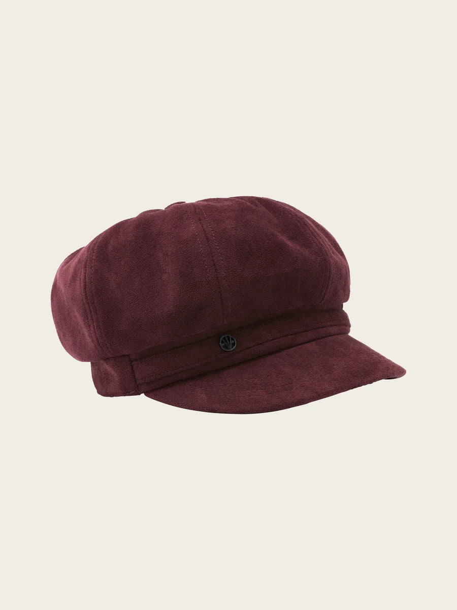 Faux Suede Cap Wine