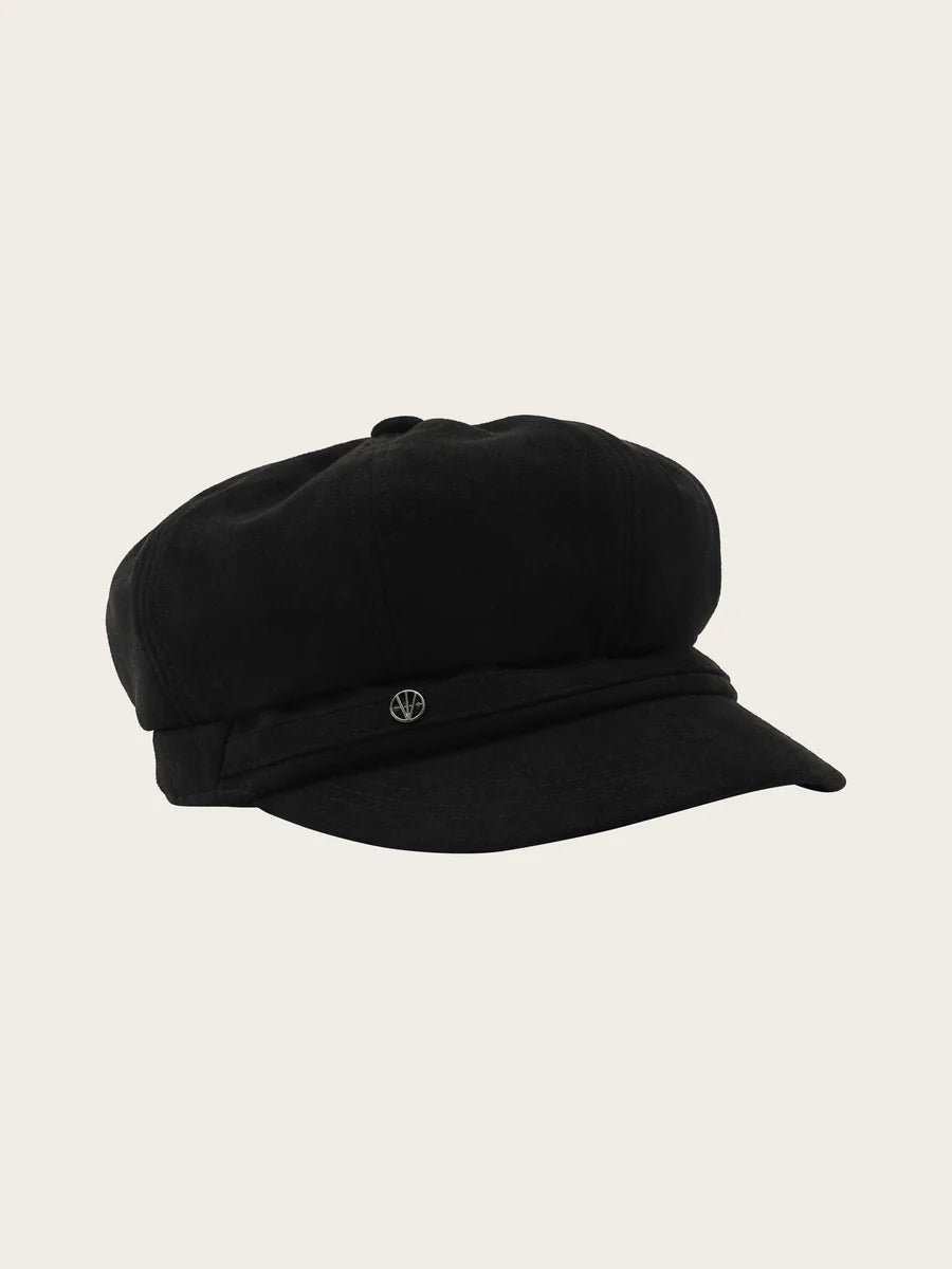 Faux Suede Cap Black