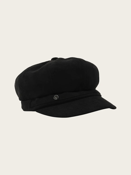 Faux Suede Cap Black