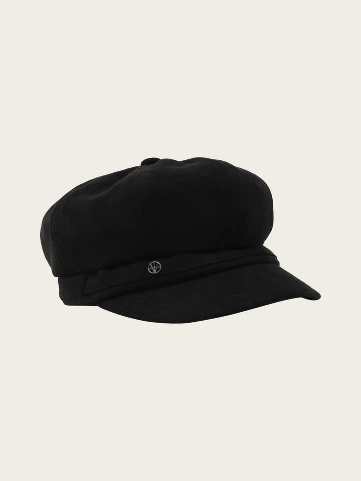 Faux Suede Cap Black