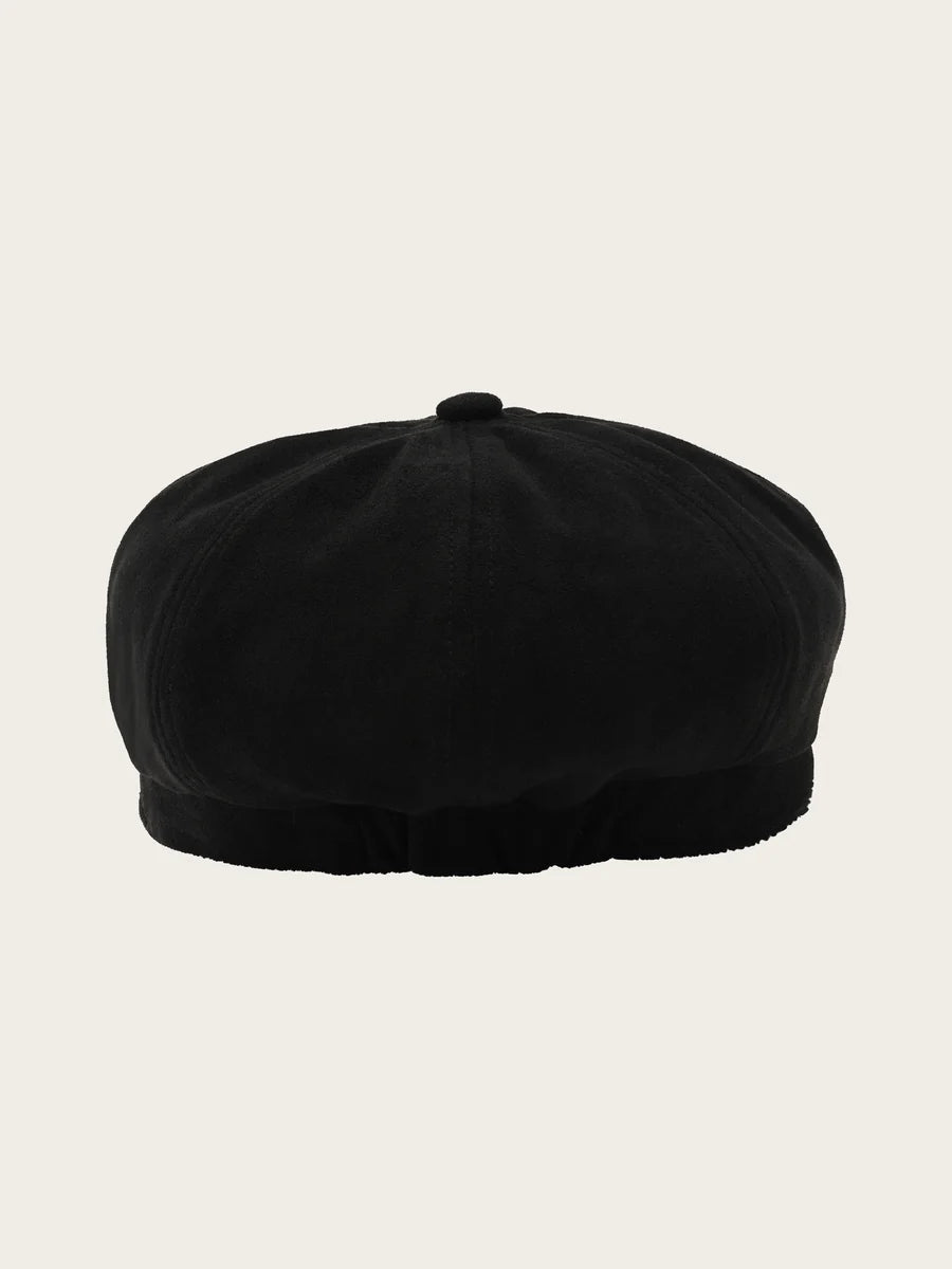 Faux Suede Cap Black