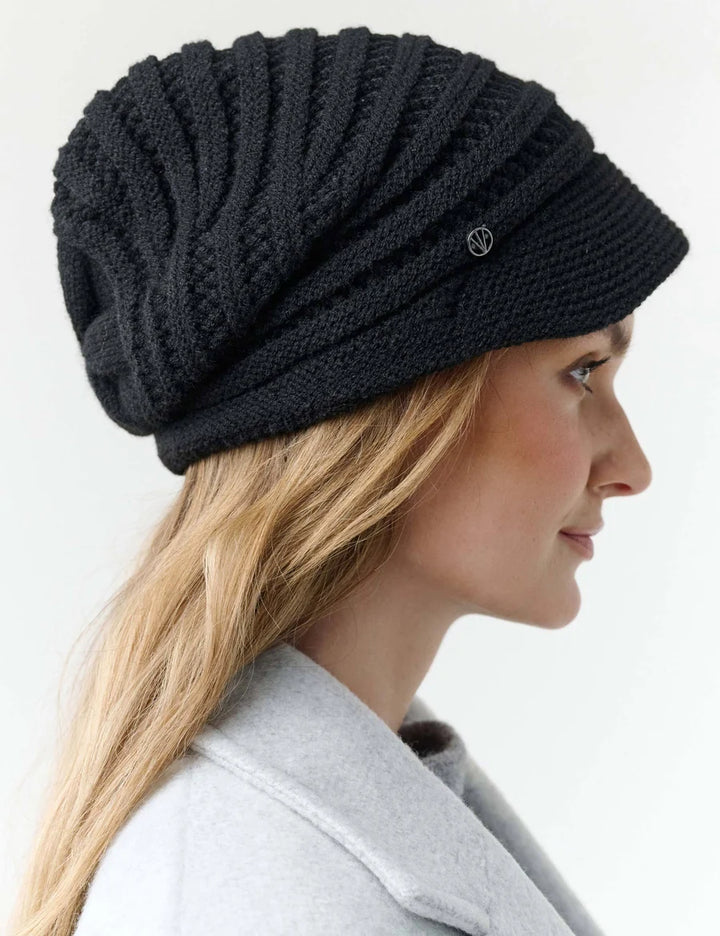 Loevenich Knit Hat with Knitted Brim Black