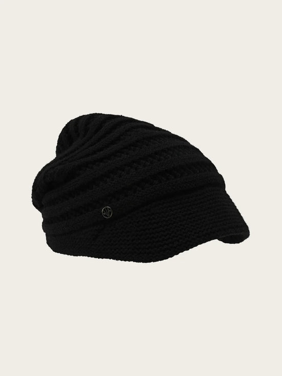 Loevenich Knit Hat with Knitted Brim Black