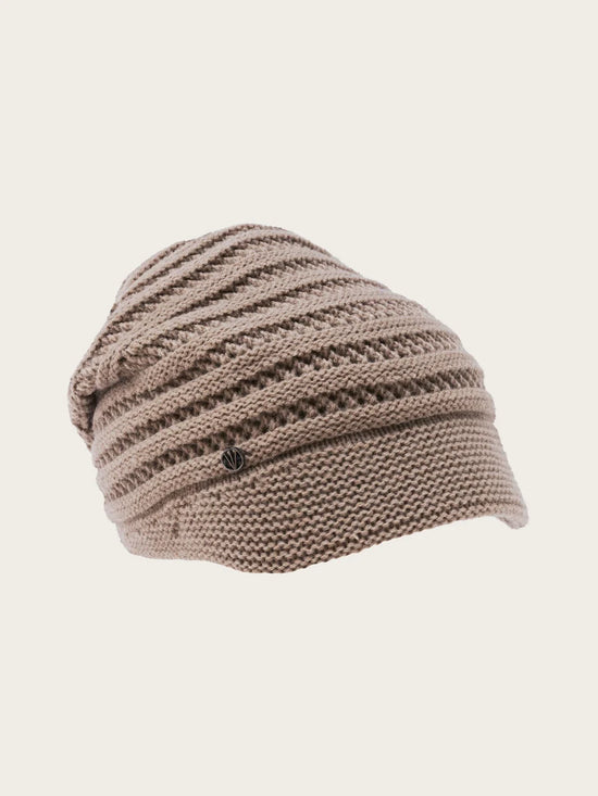 Loevenich Knit Hat with Knitted Brim Biscuit
