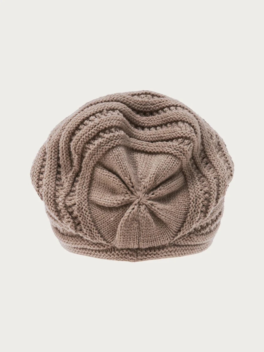 Loevenich Knit Hat with Knitted Brim Biscuit