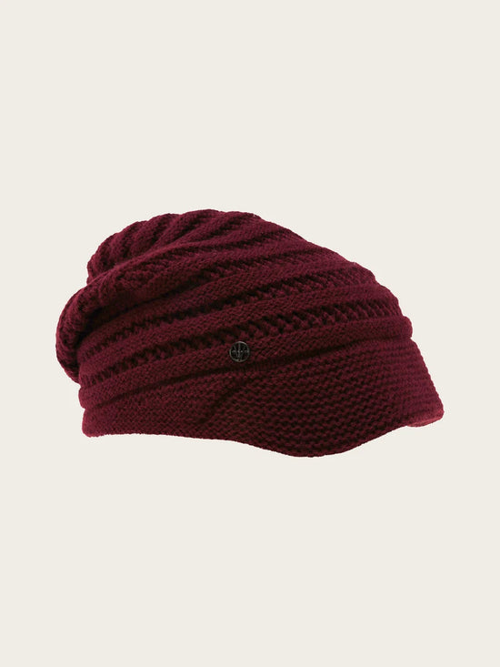 Loevenich Knit Hat with Knitted Brim Wine