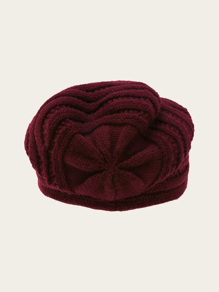 Loevenich Knit Hat with Knitted Brim Wine