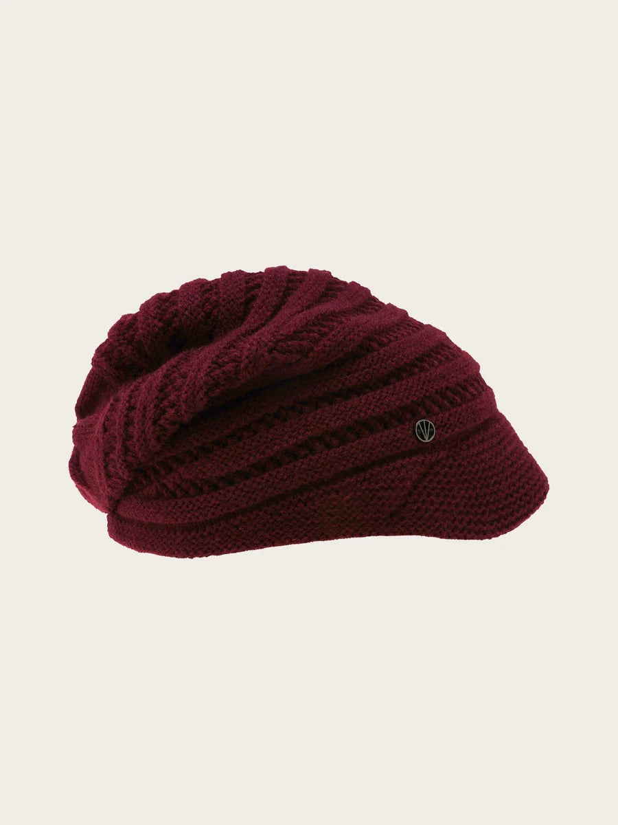 Loevenich Knit Hat with Knitted Brim Wine