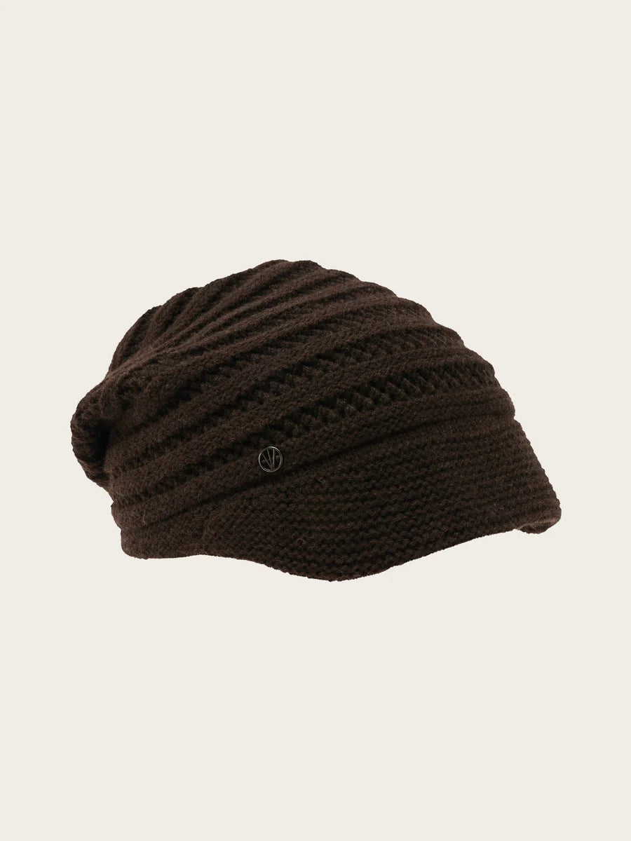 Loevenich Knit Hat with Knitted Brim Chocolate