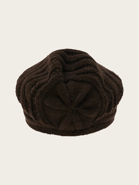 Loevenich Knit Hat with Knitted Brim Chocolate