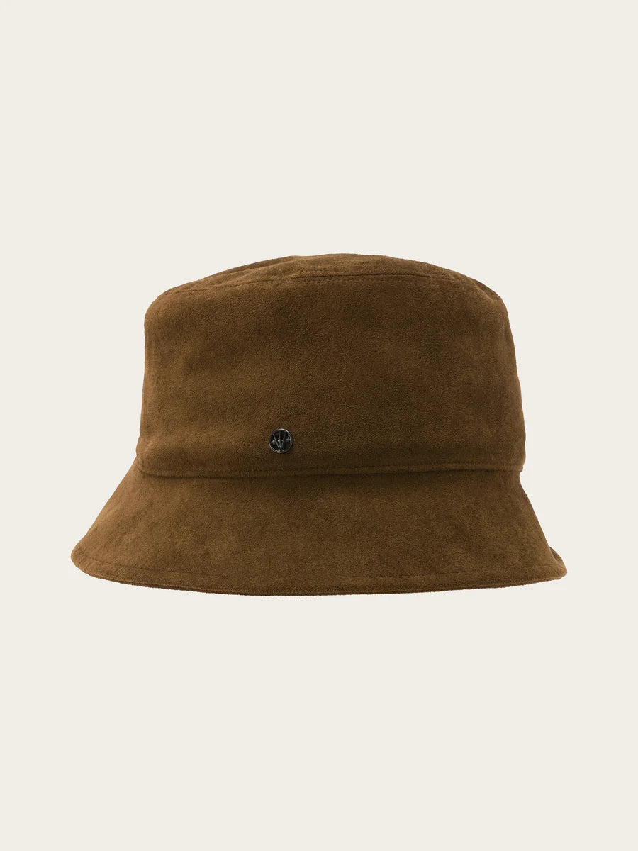 Loevenich Bucket Hat in Faux Suede Bronze