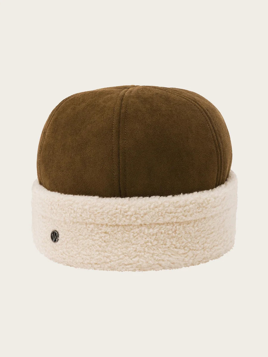 Beanie Hat Made of Faux Suede Bronze