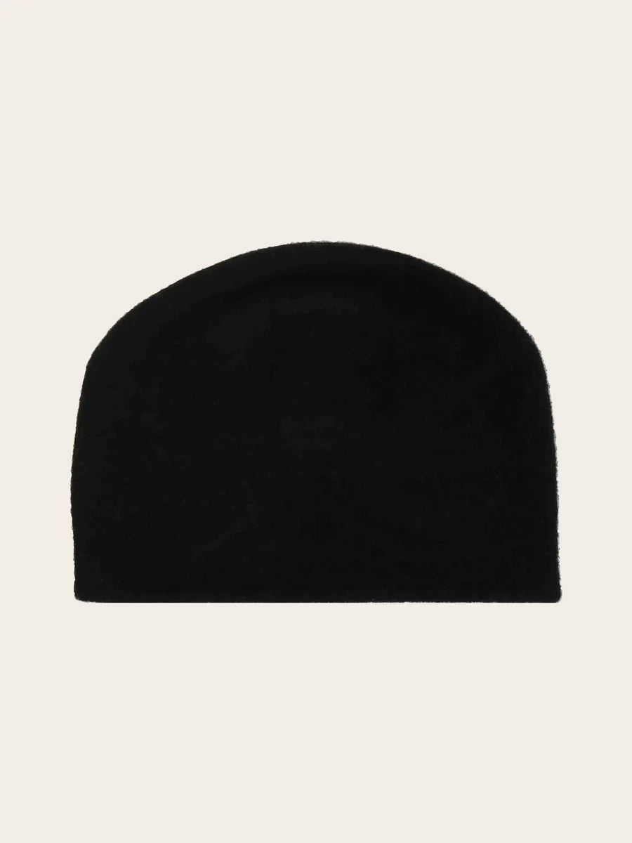 Loevenich Wool Beanie with Folded Back in Black