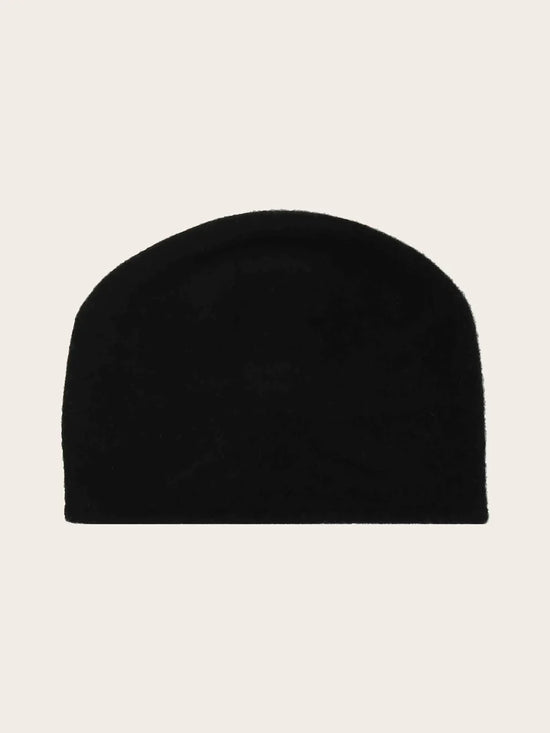 Loevenich Wool Beanie with Folded Back in Black