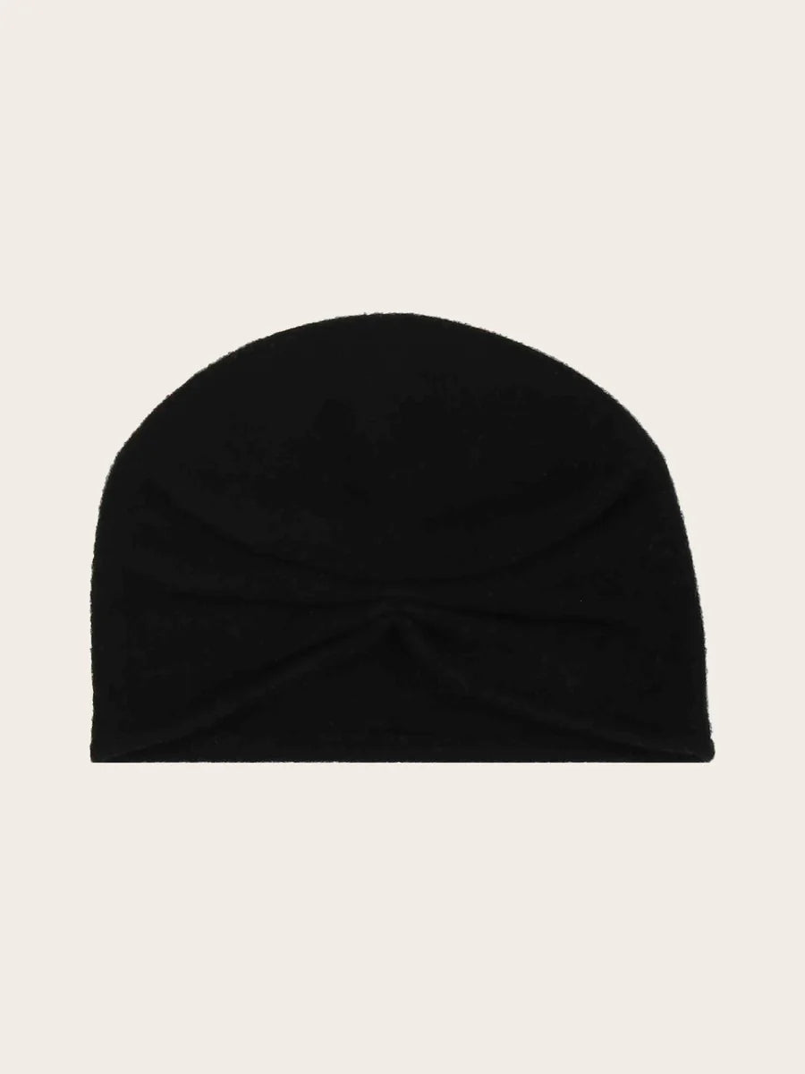 Loevenich Wool Beanie with Folded Back in Black