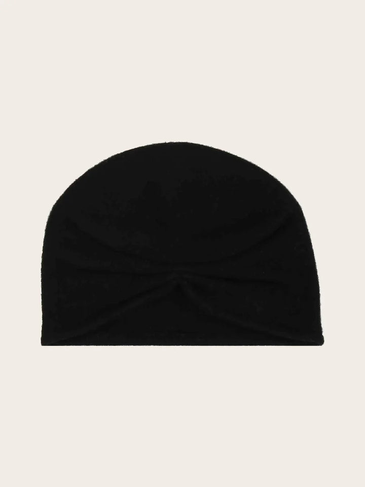 Loevenich Wool Beanie with Folded Back in Black