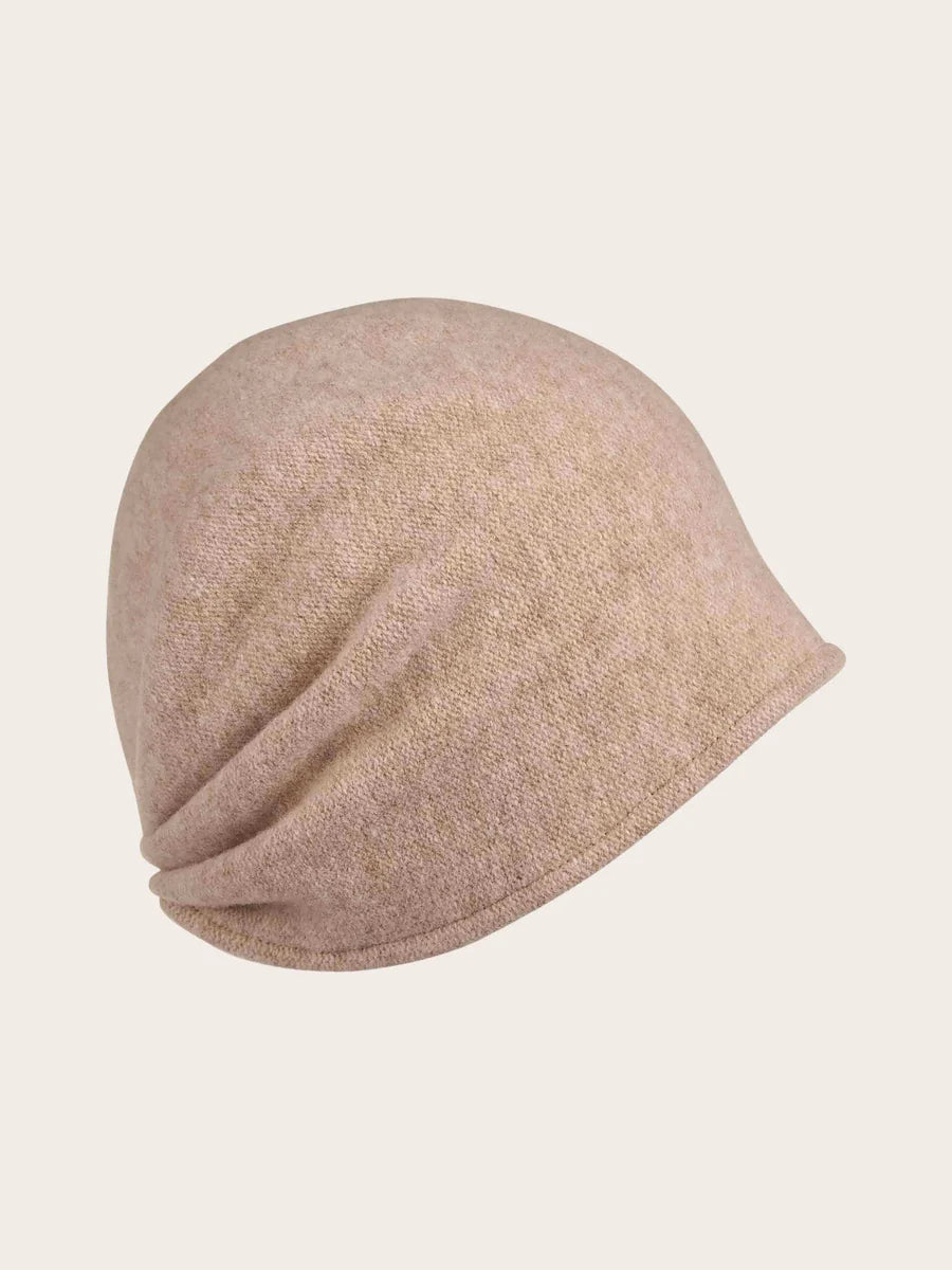 Loevenich Wool Beanie with Folded Back Tan