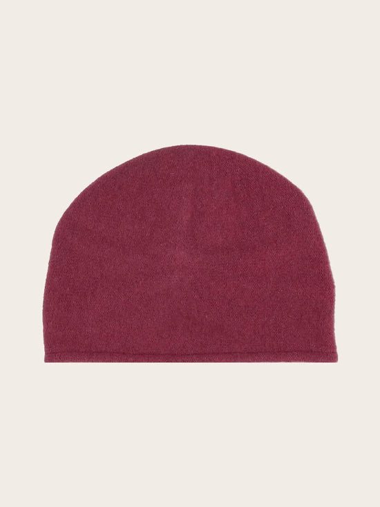 Loevenich Wool Beanie with Folded Back in Wine