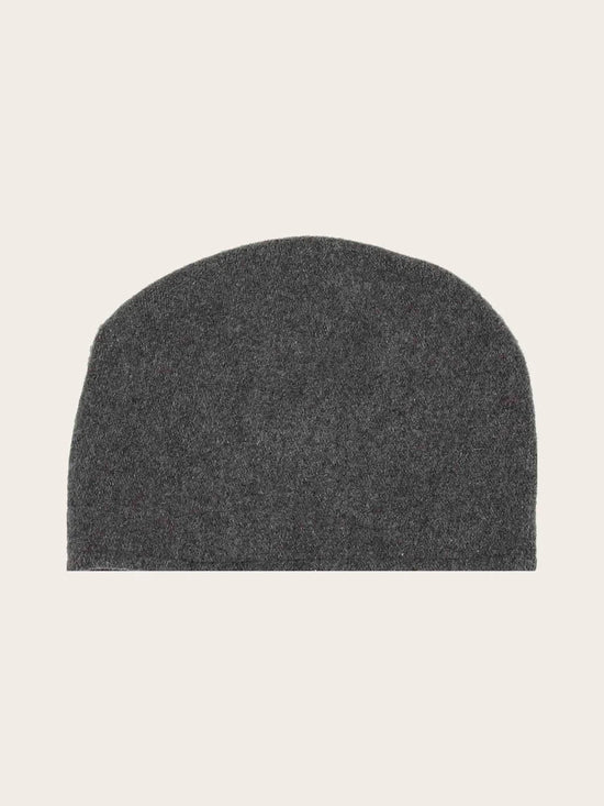 Loevenich Wool Beanie with Folded Back in Charcoal