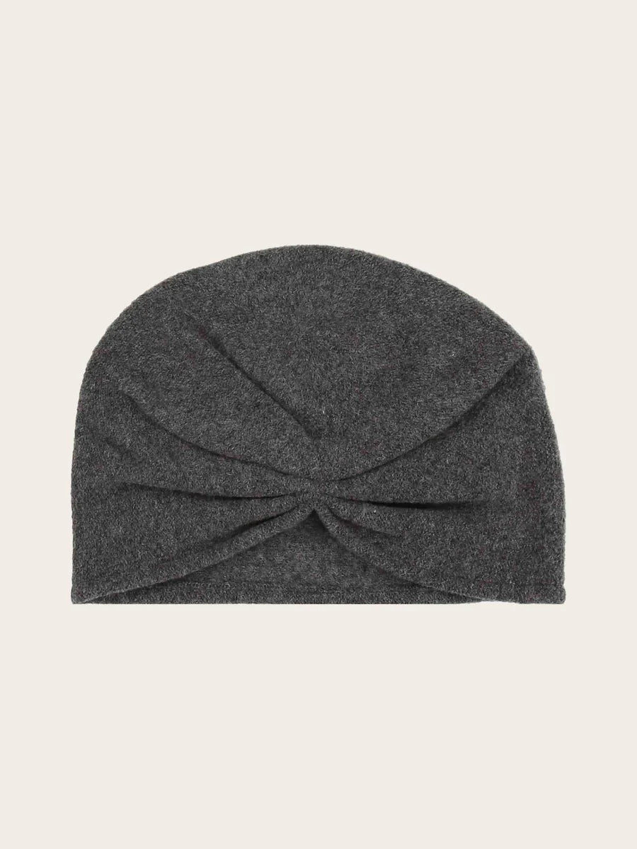 Loevenich Wool Beanie with Folded Back in Charcoal