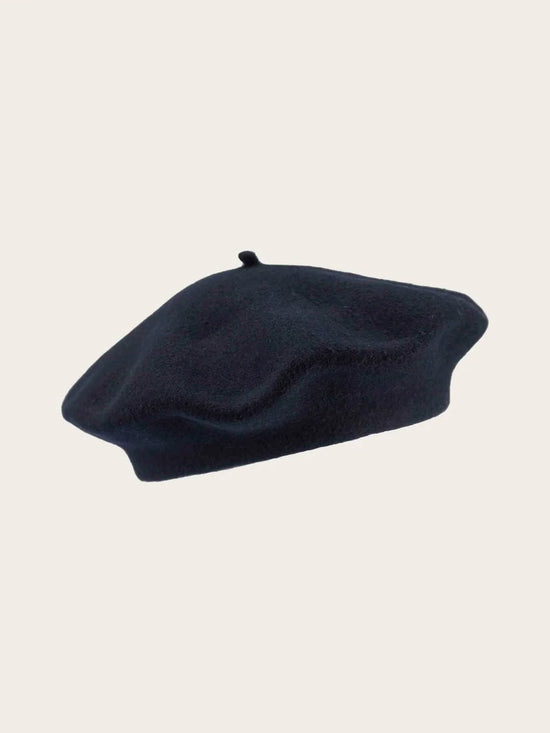 Loevenich Wool Beret Dark Navy