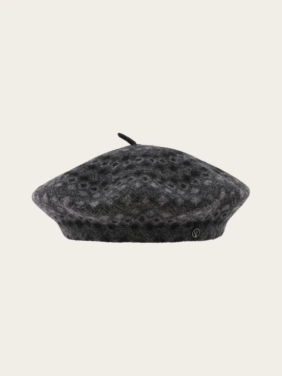 Jacquard Pattern Wool Beret Multicolour Grey