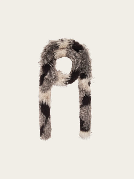 Fake Fur Scarf with Patchwork