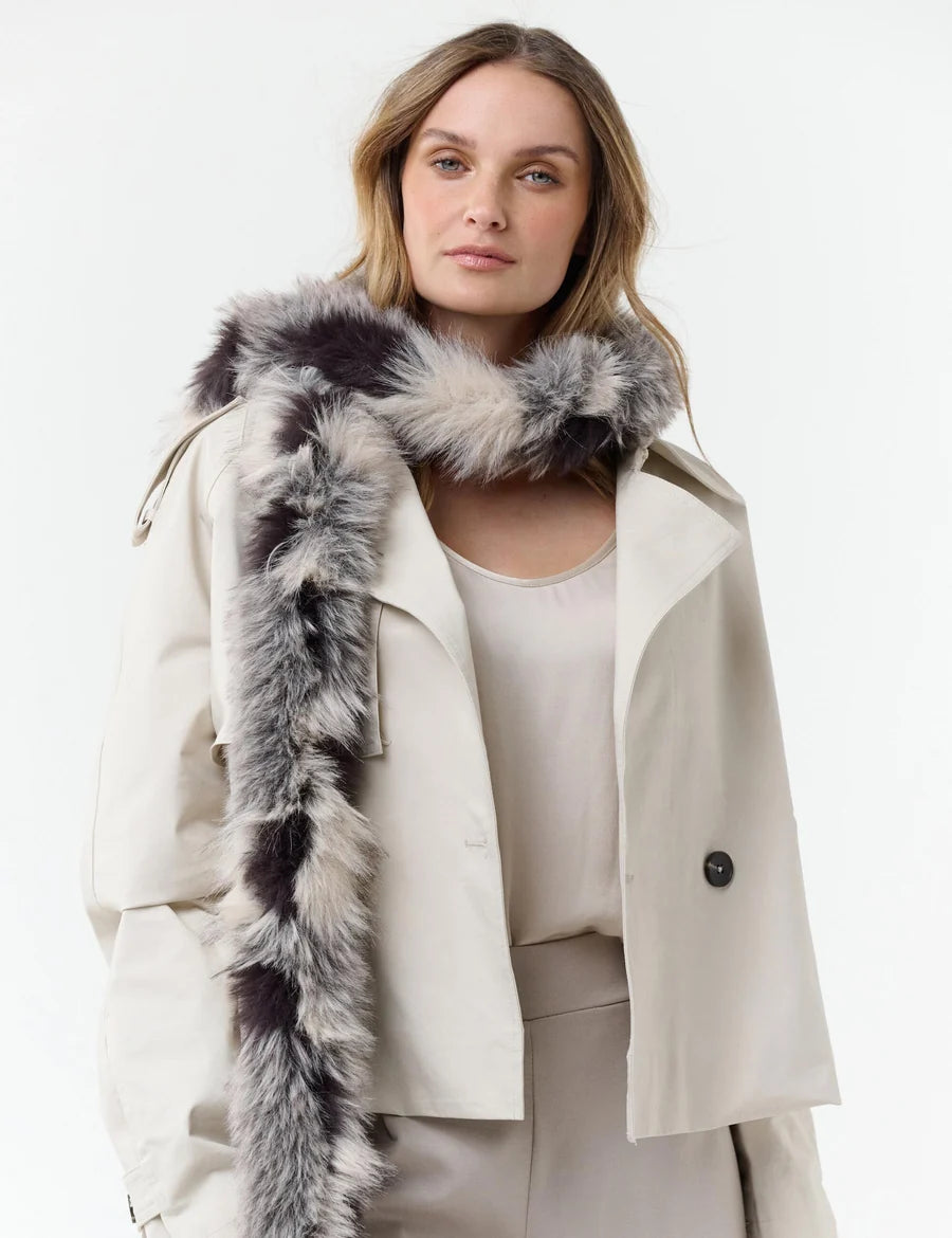 Fake Fur Scarf with Patchwork