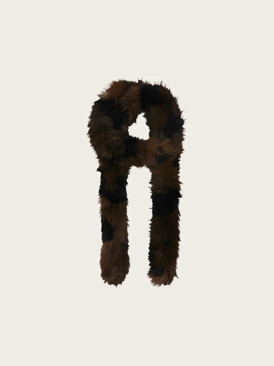 Fake Fur Scarf with Patchwork